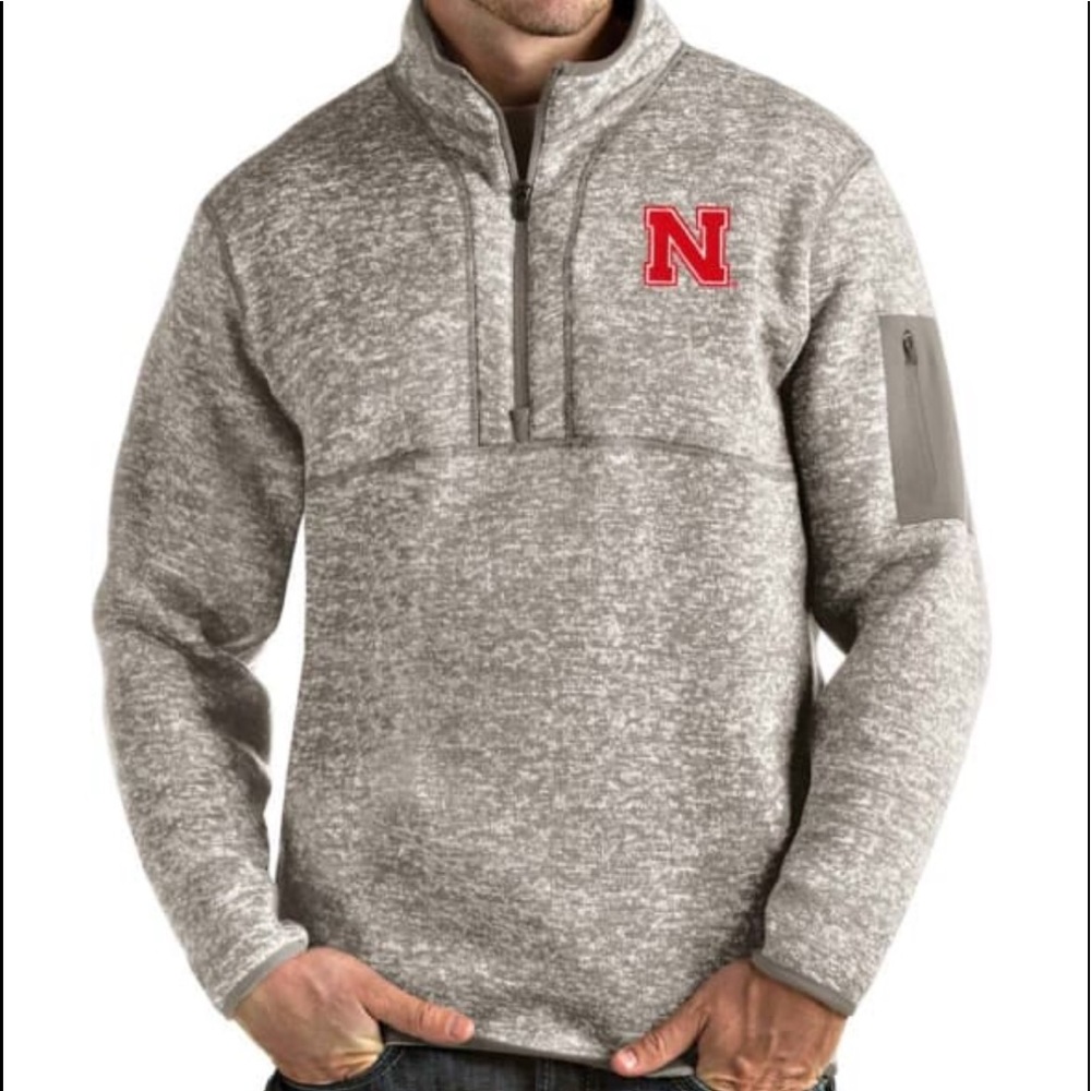 NWT ANTIGUA NEBRASKA CORNHUSKERS LONG SLEEVE 1/4 ZIP PULLOVER